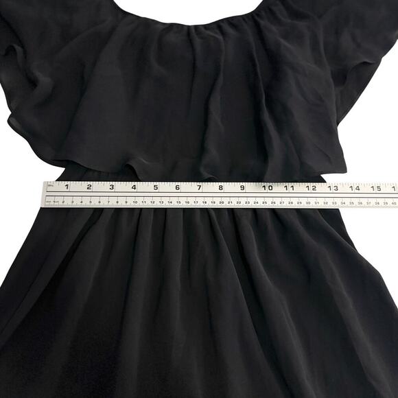 ALICE + OLIVIA Black Dora Off the Shoulder 100% Silk Tube Dress Size 0 - Picture 3 of 6
